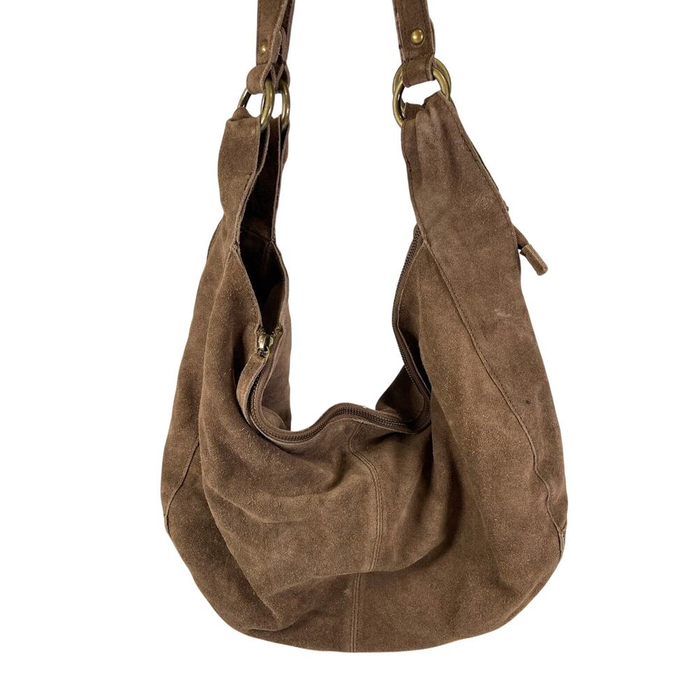 Free People Roma Slouchy Suede Hobo Tote Bag Brown / Espresso